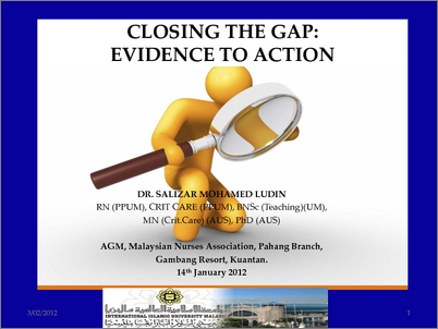 CLOSING THE GAP: FROM EVIDENCE TO ACTION - American Nurses Association