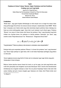 Penjelasan Al-Quran Tentang `Manusia` Kajian Tatabahasa Arab Dan