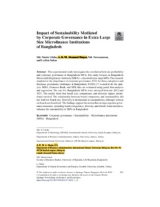 Impact of sustainability mediated by corporate governance in extra ...