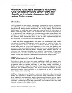 Proposal for KAED’s students’ revolving fund for international ...